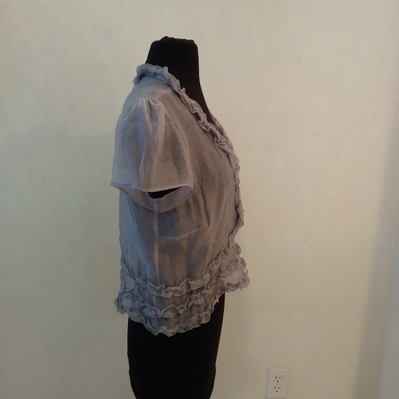 Markova Sheer Feminine Jacket,Soft Gray,  size 6 - Picture 3 of 8